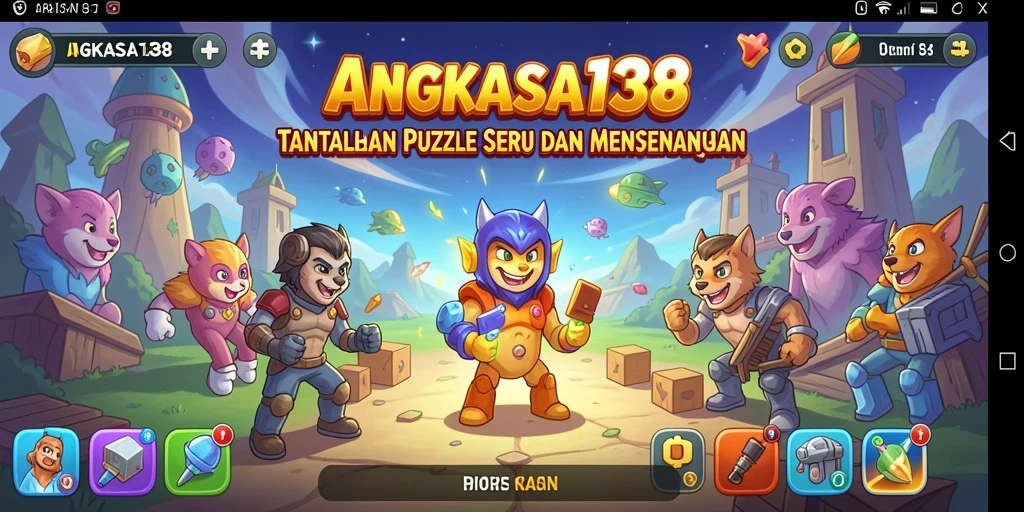 Tampilan gameplay seru dalam ANGKASA138 dengan berbagai tantangan puzzle.