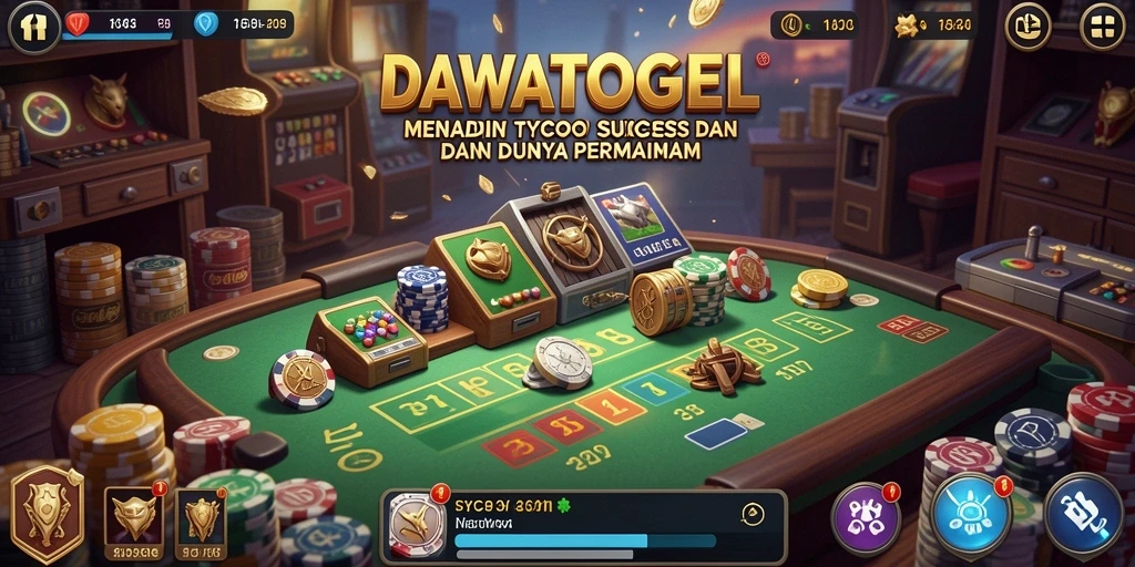 Screenshot DAWATOGEL menampilkan momen seru dalam pengelolaan bisnis Tycoon.