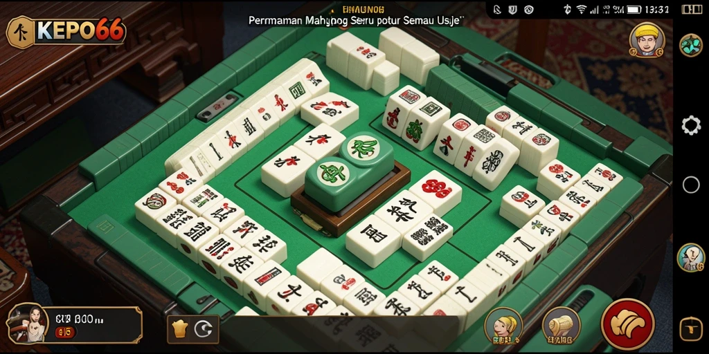 Tampilan gameplay menarik dari KEPO66 yang menghadirkan permainan Mahjong.