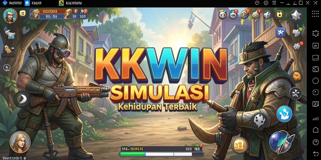 Tangkapan layar gameplay KKWIN menampilkan simulasi kehidupan yang realistis.