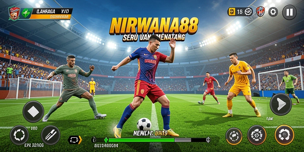 Tangkapan layar gameplay NIRWANA88 menampilkan aksi olahraga yang mendebarkan.