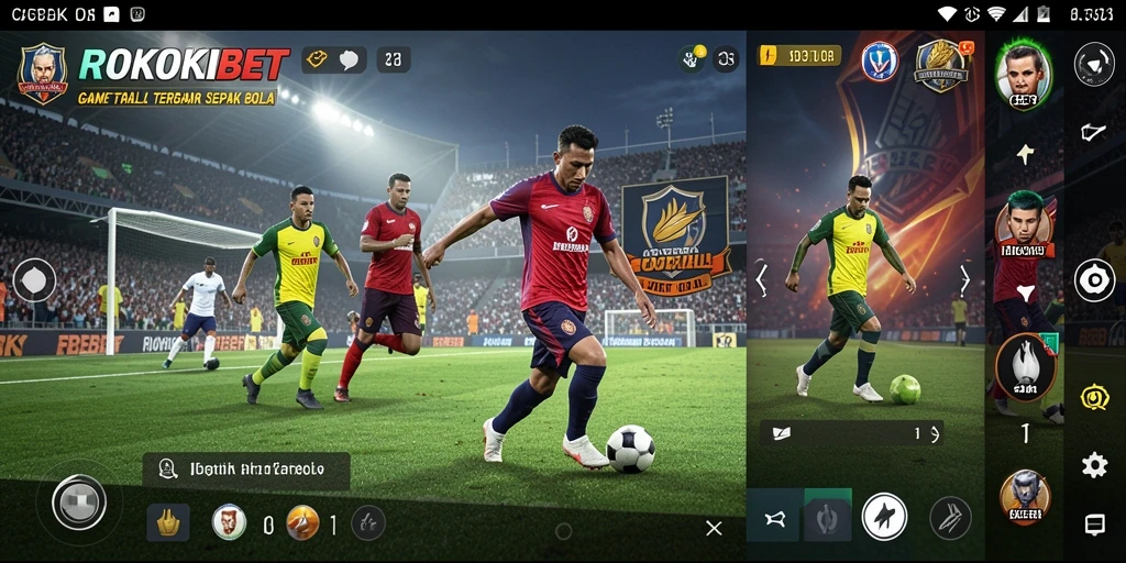 Cuplikan gameplay menarik dari ROKOKBET yang menunjukkan aksi pertandingan Football.